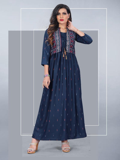 Buy Dillen Indian Kurti with Koti Set for Women | Readymade Outfit Casual  Wear A-Line Long Kurta for Womens | Cotton Dress for Girls | Printed  Collection for Ladies | 1 Pcs,